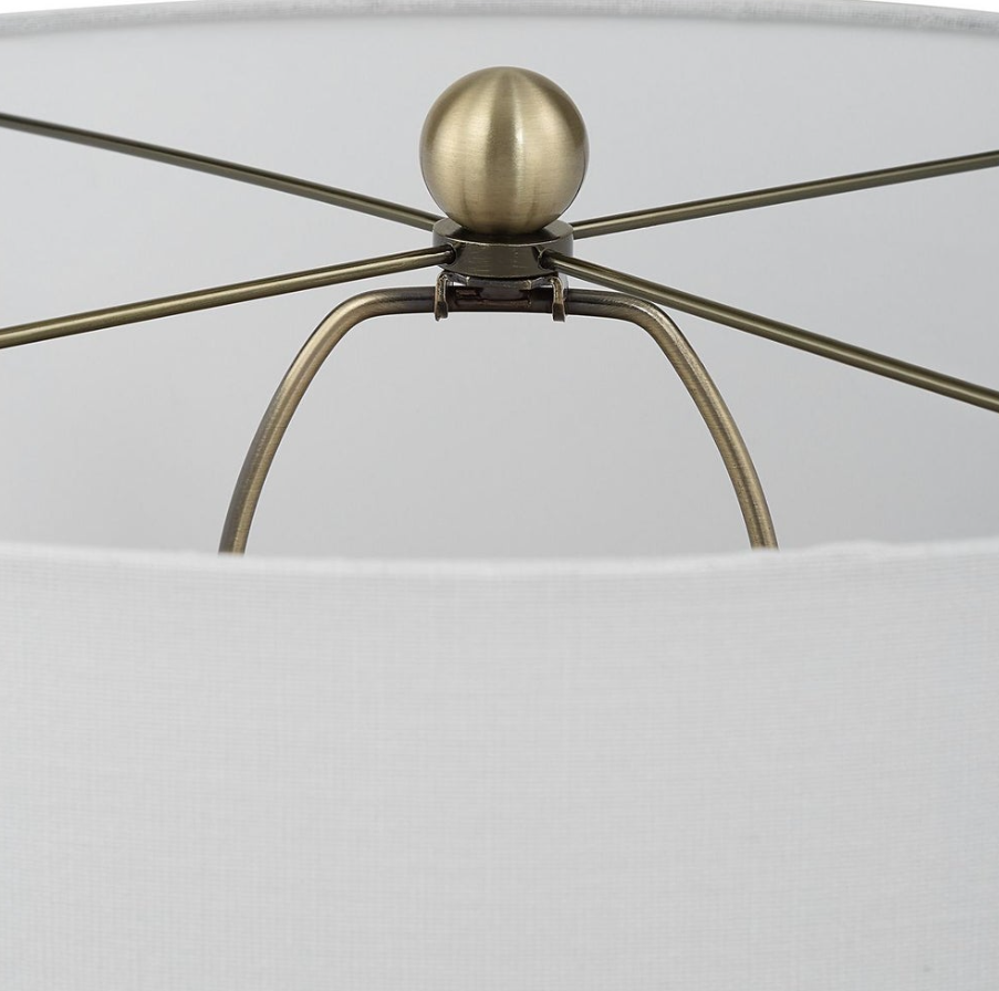 Graphite Table Lamp: Antique Brass Plated Hardware View