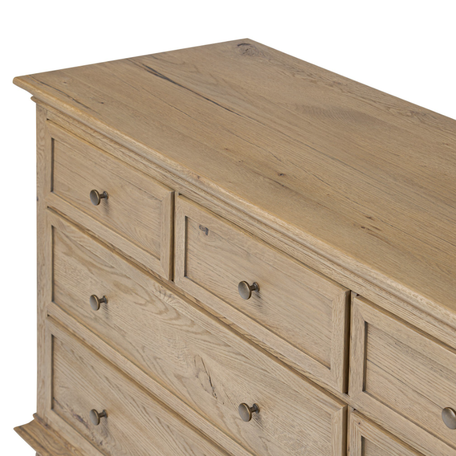 Amber Lewis X Four Hands Geoffrey Wide Dresser: Product Tabletop Corner View