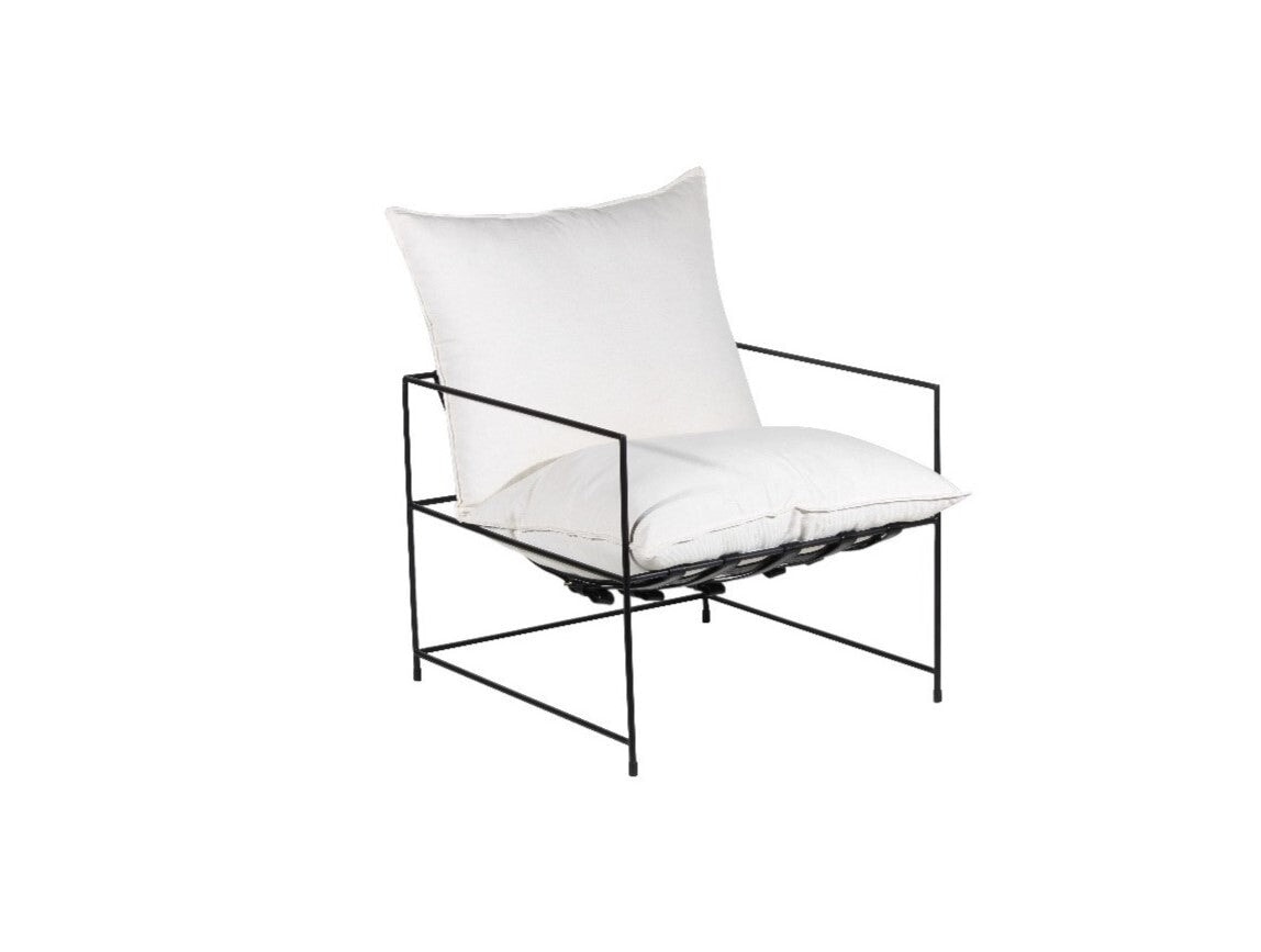 Hagen Accent Chair: In White Canvas Finish