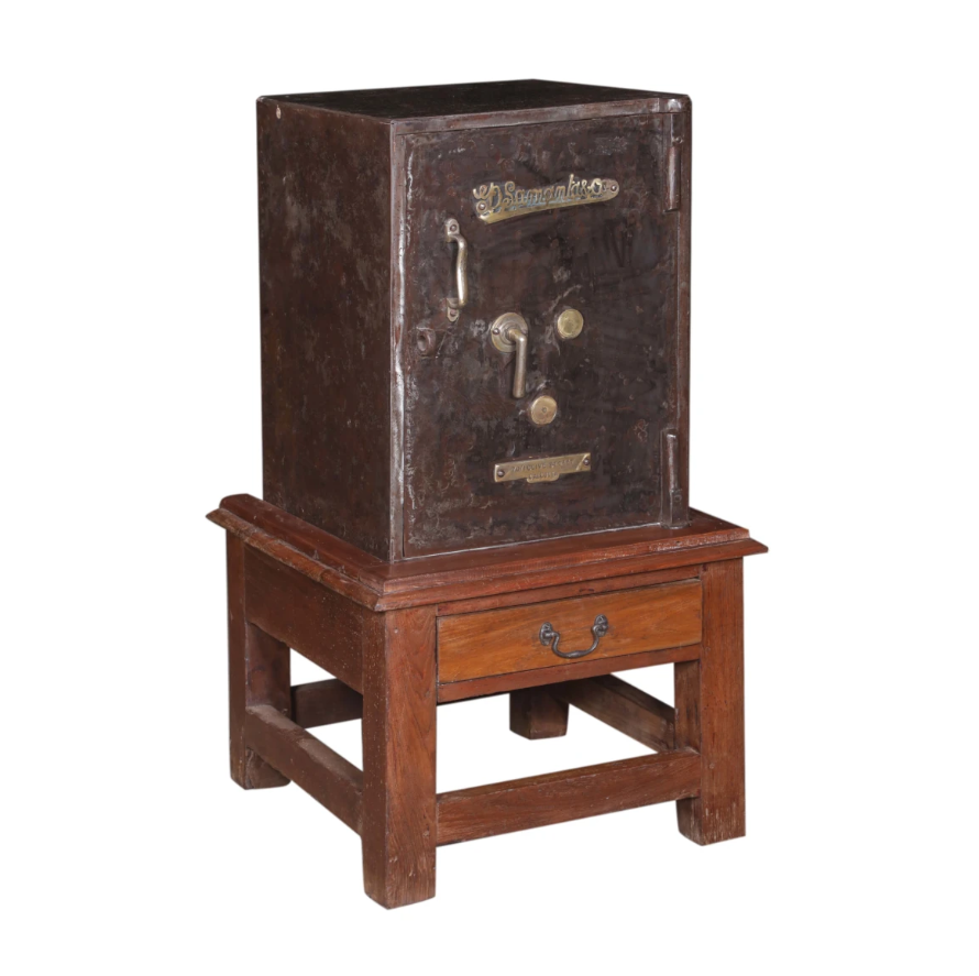 Iron Locker with Wooden Stand: Available at City Home PDX