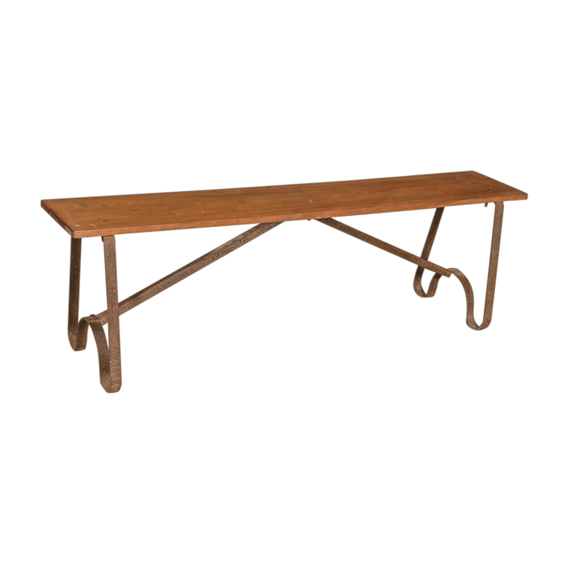 Handcrafted Iron Teak Bench-Style One: Available at City Home PDX