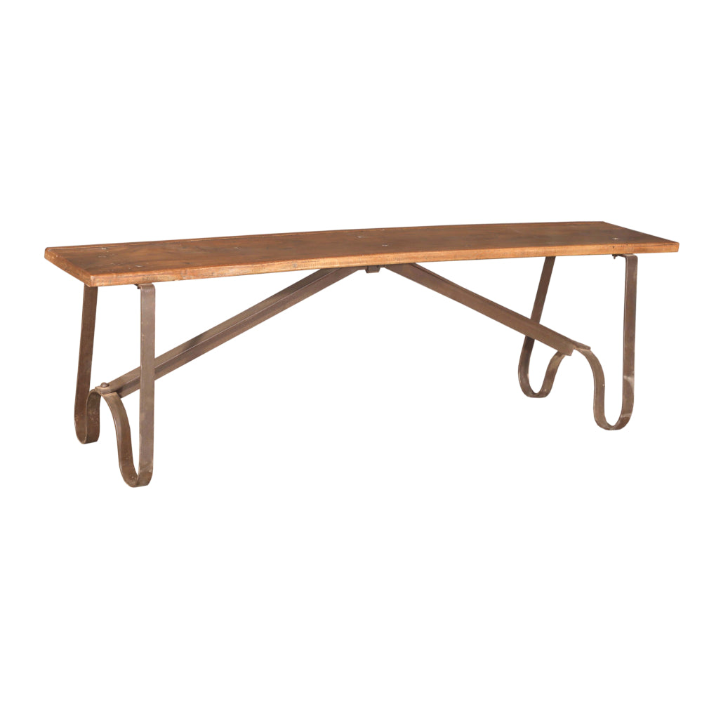 Handcrafted Iron Teak Bench-Style Two: Product View