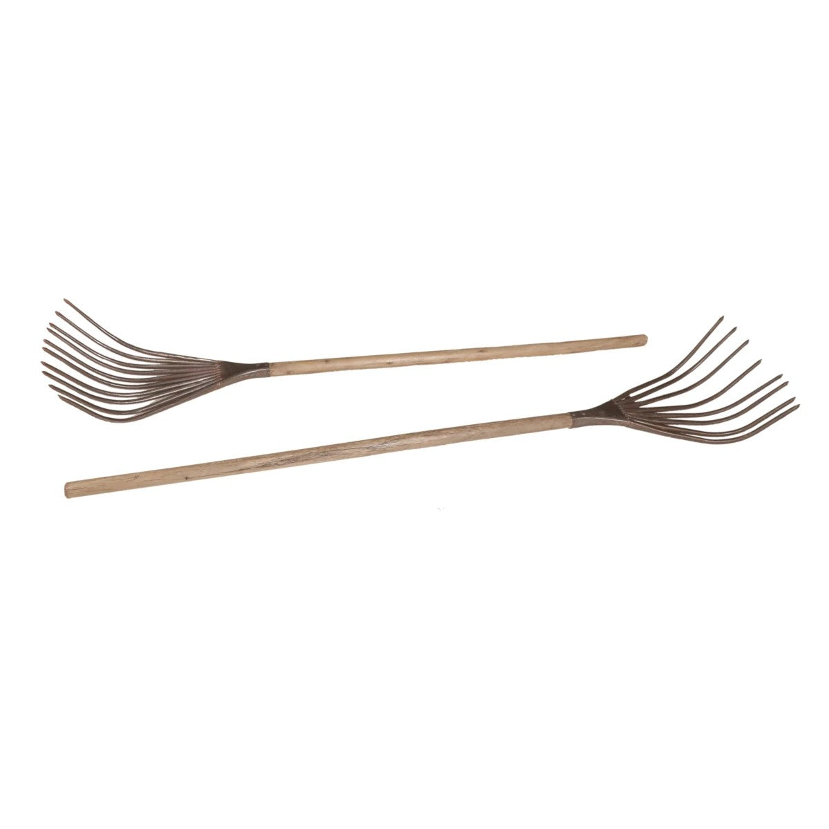 Iron Grass Rake with Teak Handle: Available at City Home PDX