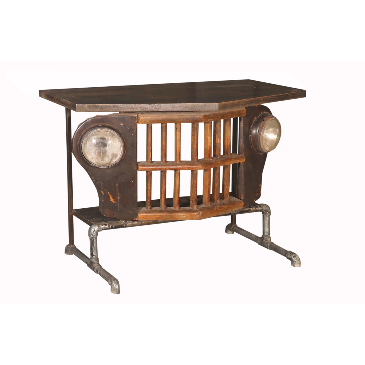 Handmade Teak Iron Table: Available at City Home PDX