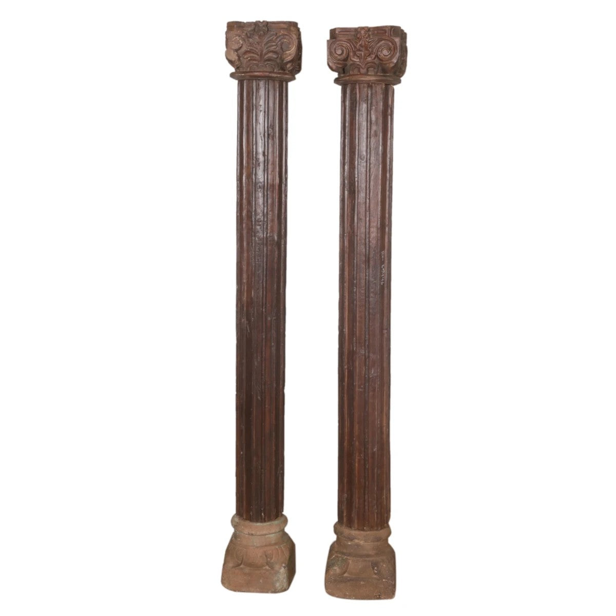 Wooden Pillar with Stone Base: Available at City Home PDX