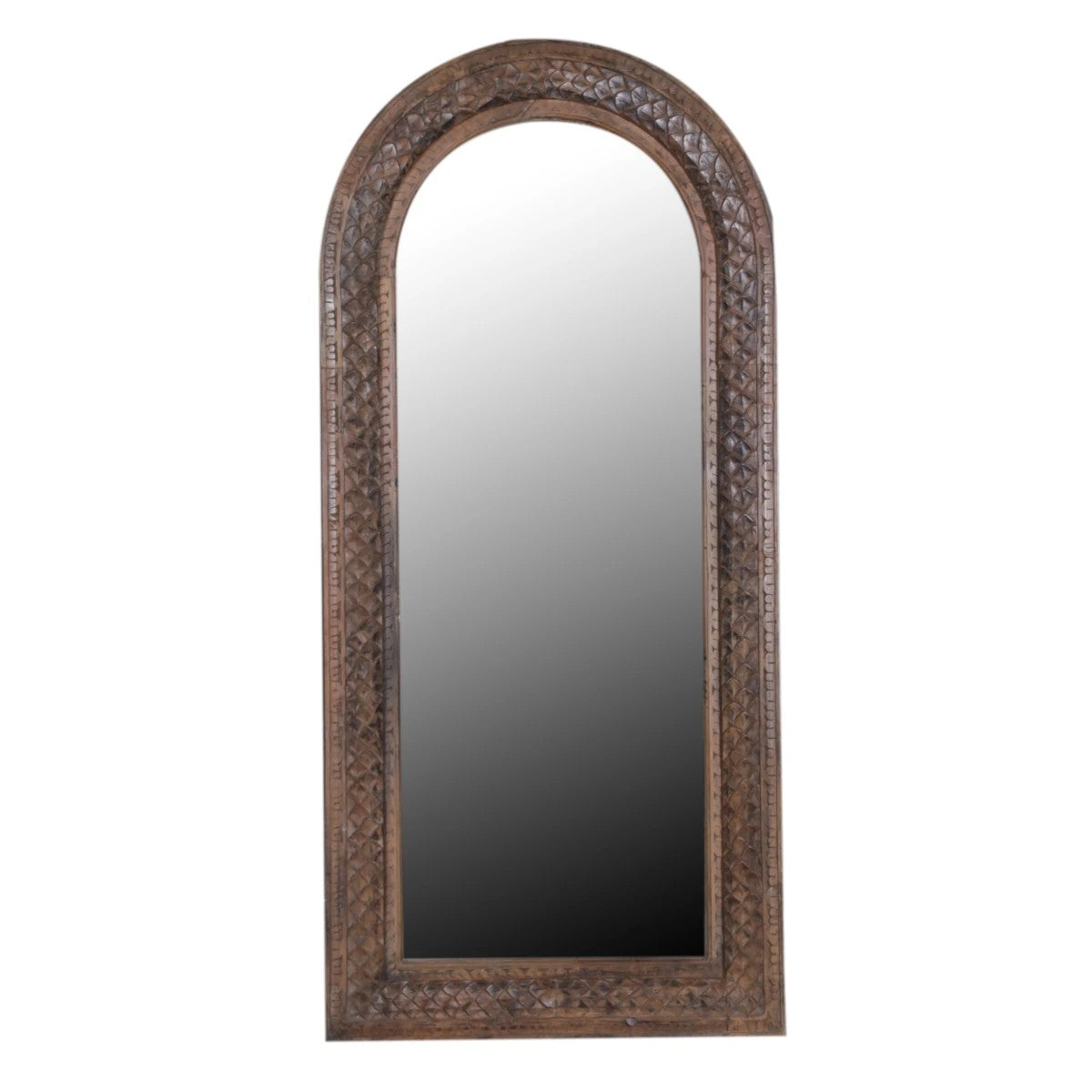 Arch Teak Frame Mirror-Style B: Product View