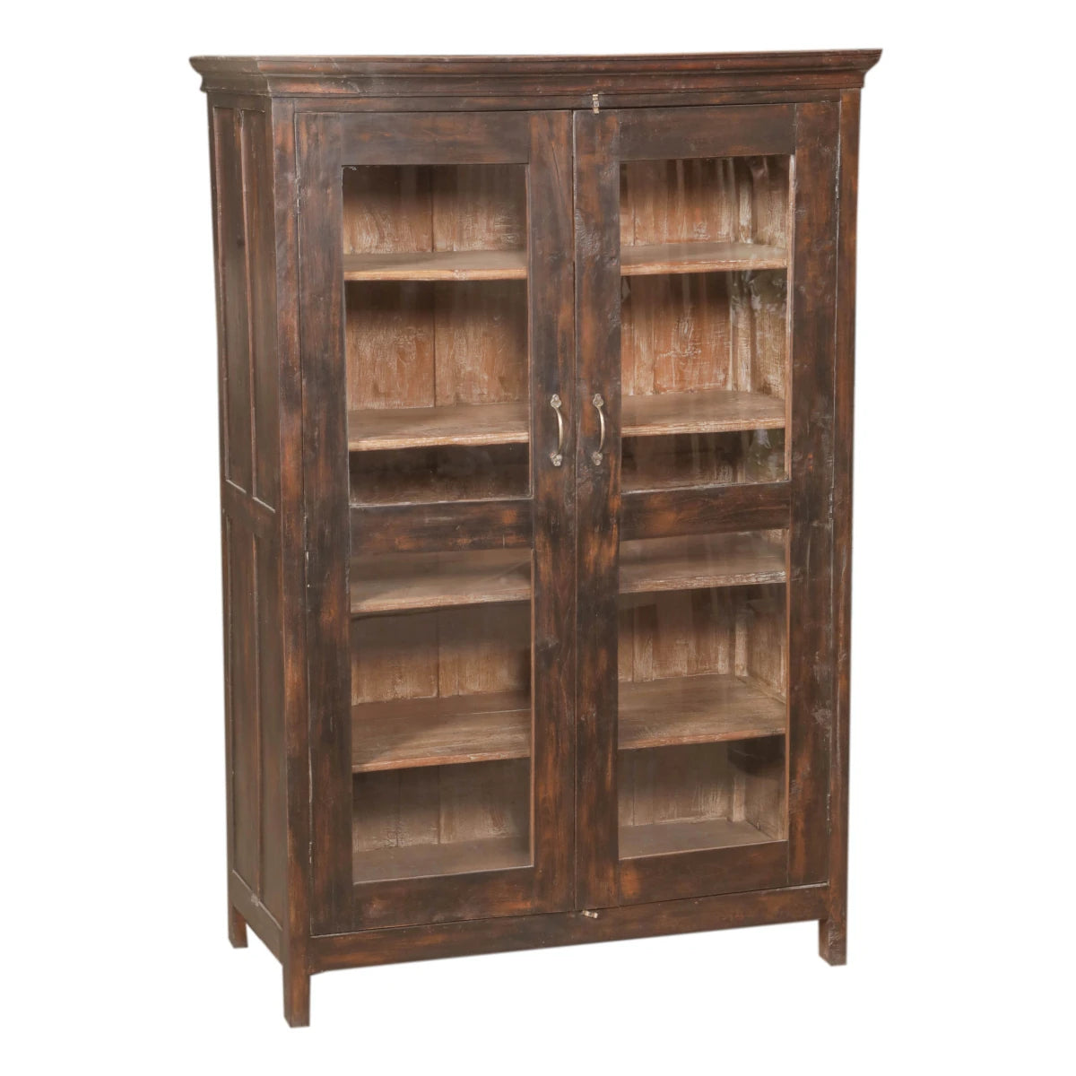 Teak Wood Cabinet with Glass-Style E: Product View