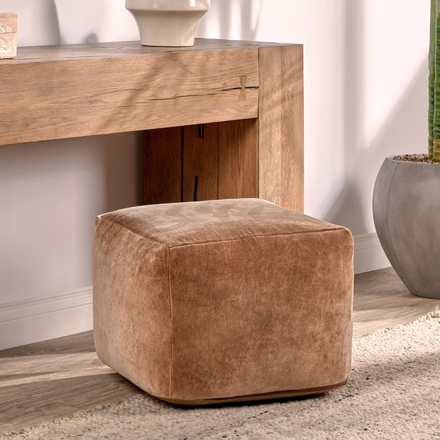 Heirloom Velvet Pouf: Product Style View