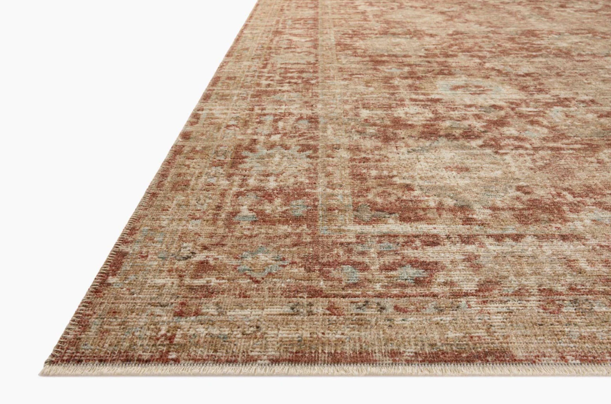 Heritage Rug in Brick/Multi: Pile Height View