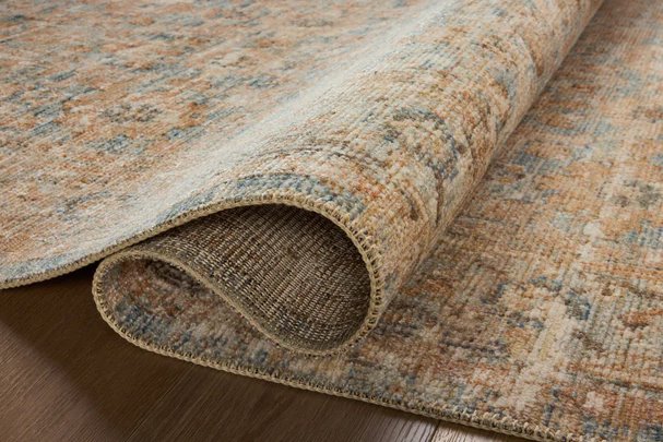 Heritage Rug in Ocean/Sand: Folded Product View