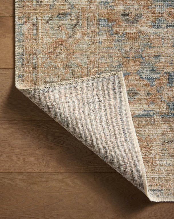 Heritage Rug in Ocean/Sand: Backing View
