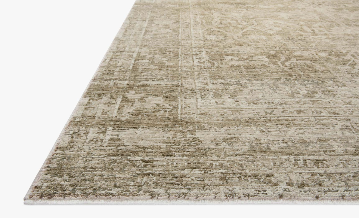 Amber Lewis X Loloi Honora Rug in Khaki/Beige: Product Pile Height View