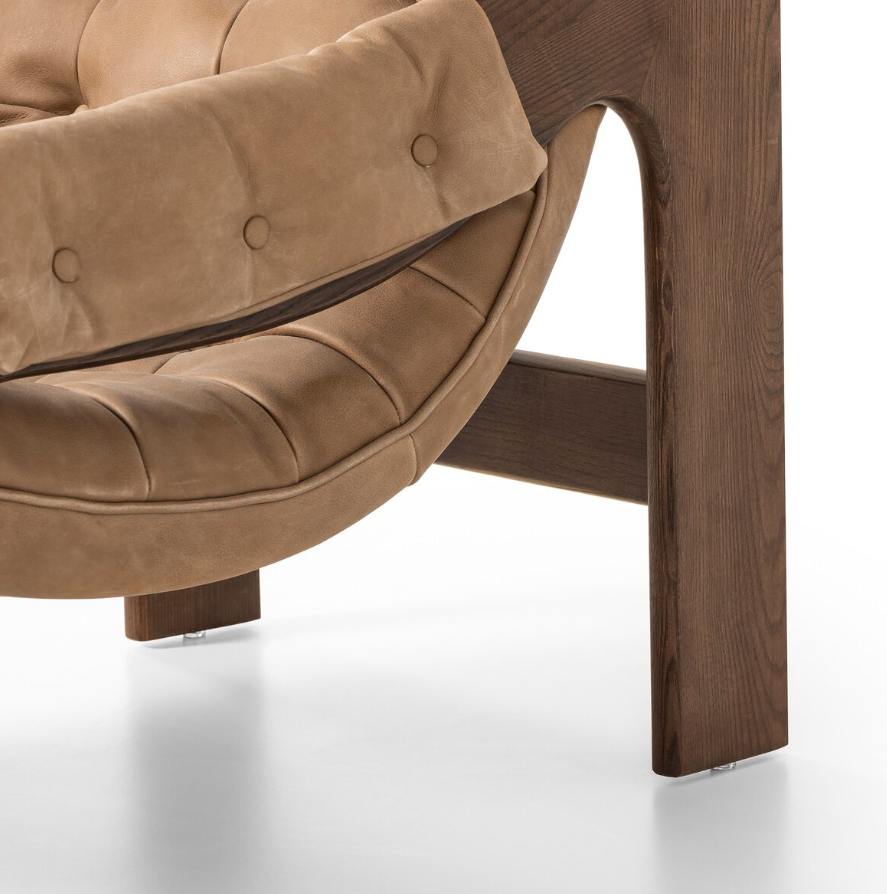 Halston Leather Chair-Palermo Drift: Up-Close Product View