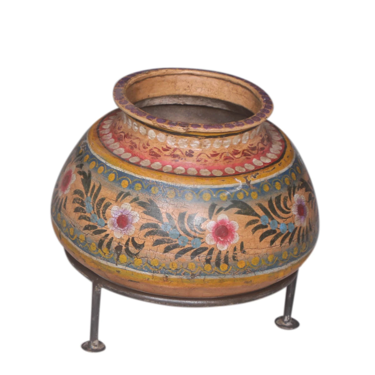 Iron Painted Pot with Stand-Style Three: Product View