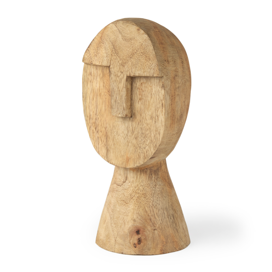 Ivan Wooden Head Sculpture-Size Medium: Product View