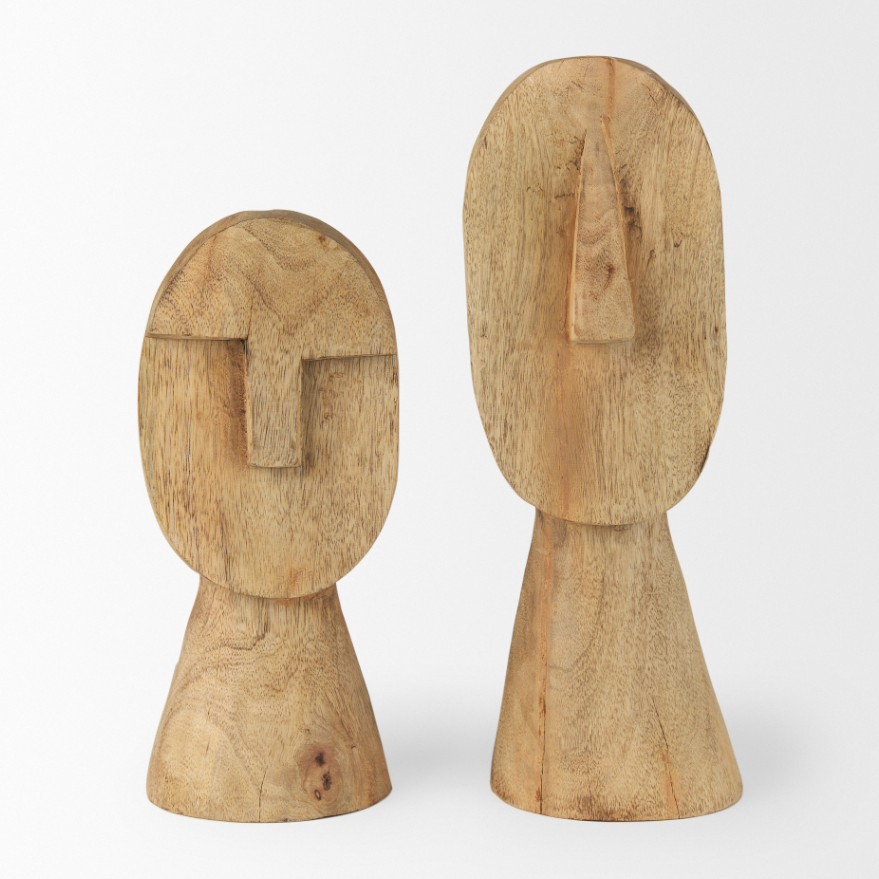 Ivan Wooden Head Sculpture: Product Different Sizes View