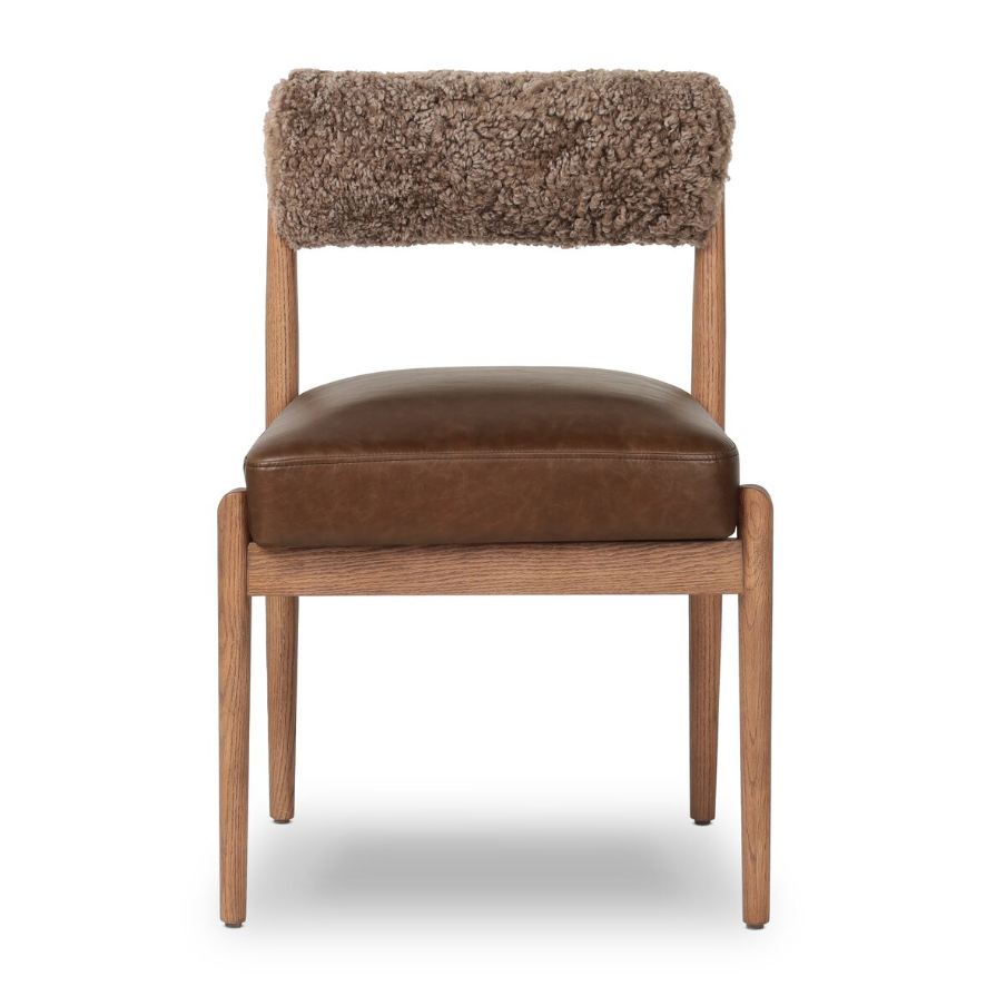 Jazelle Dining Chair-Taupe Shearling: Available at City Home PDX