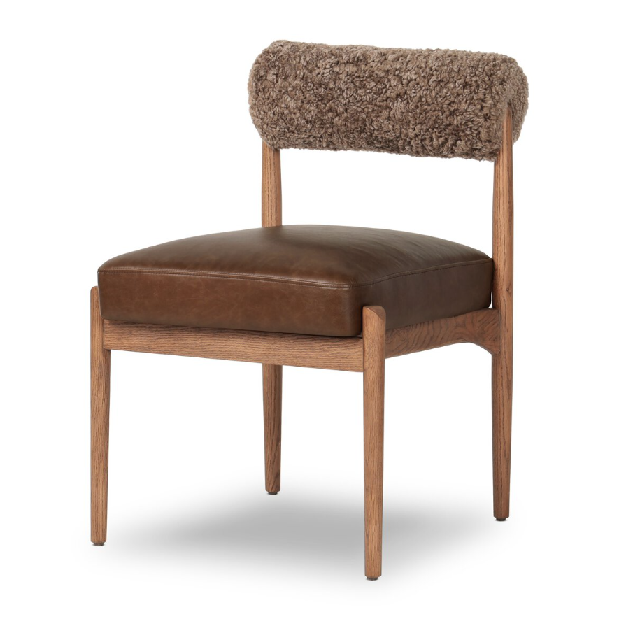 Jazelle Dining Chair-Taupe Shearling: Product View