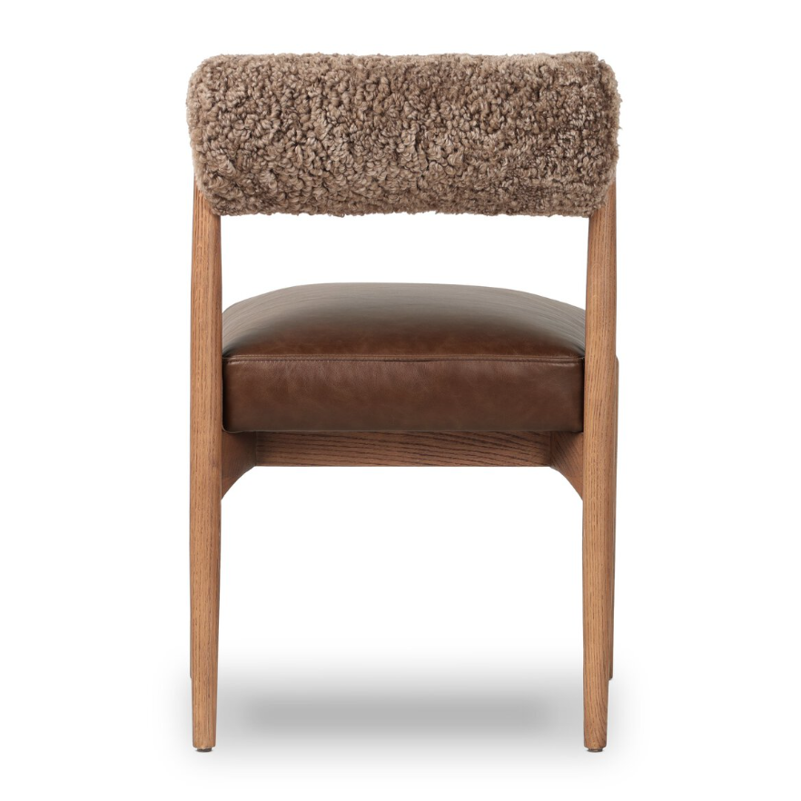 Jazelle Dining Chair-Taupe Shearling: Product Back View