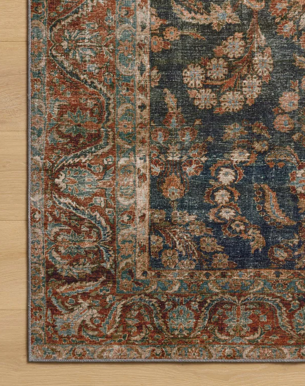 Chris Loves Julia X Loloi Jules Rug in Ocean/Spice: Product Pattern View