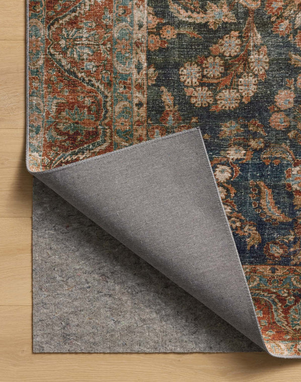 Chris Loves Julia X Loloi Jules Rug in Ocean/Spice: Product Backing View