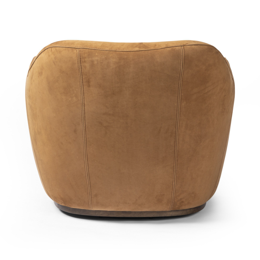 Julius Swivel Chair-Nubuck Coganc: Product Back View