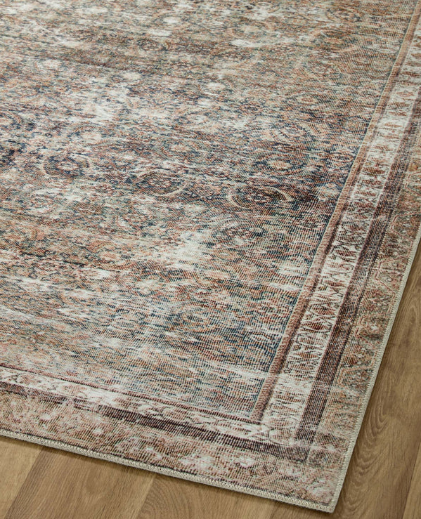 Chris Loves Julia X Loloi Jules Rug in Ink/Terracotta: Product Corner View