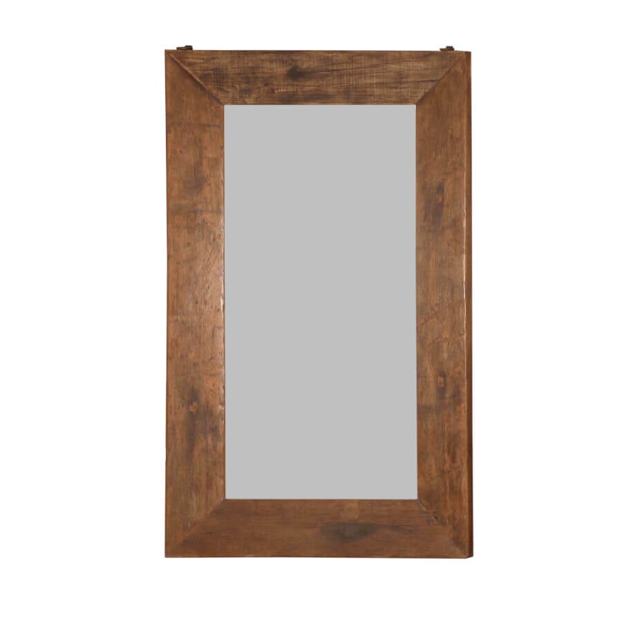 Tall Teak Frame Mirror - shop reclaimed wood mirrors at City Home