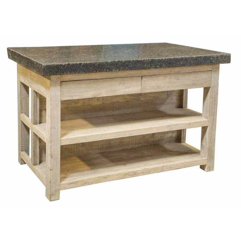 Teak Kitchen Table with Stone Top - shop reclaimed furniture at City Home