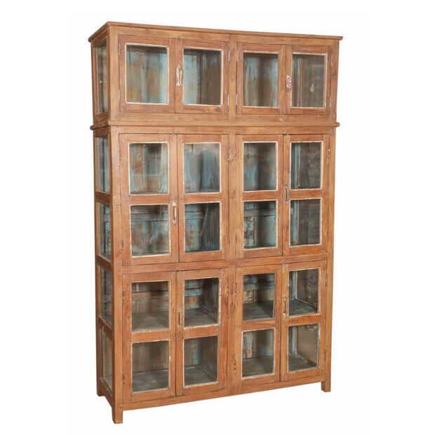 Teak Cabinet with Glass - shop reclaimed wood furniture at City Home