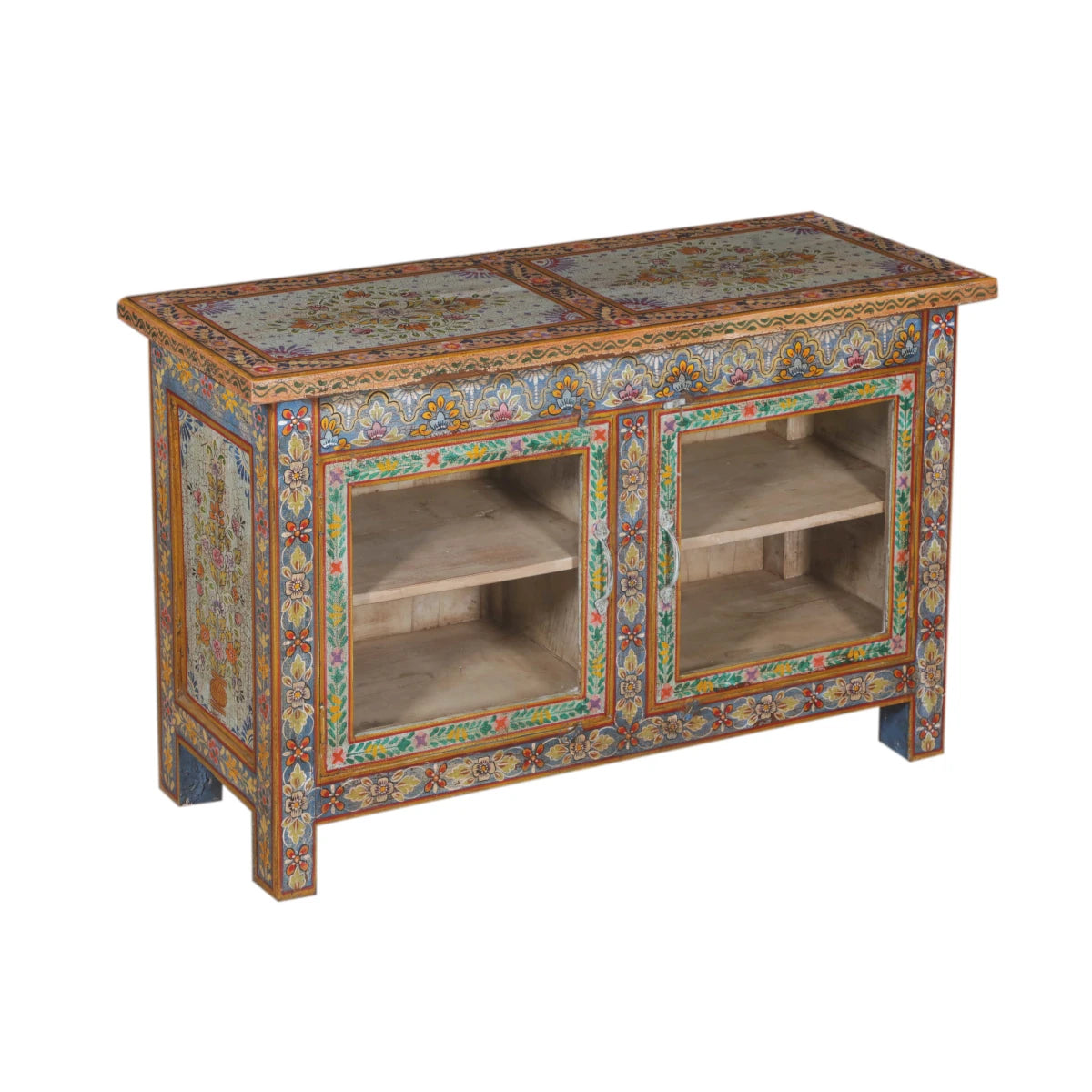 Wooden Painted Cabinet with Glass-Style C: Product View