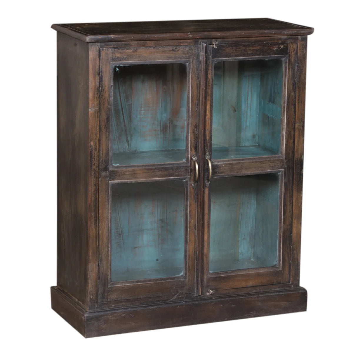 Dark Wood Cabinet with Glass-Style Three: Product View