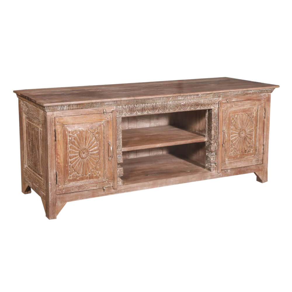 Carved Teak Media Cabinet - shop unique furniture at City Home