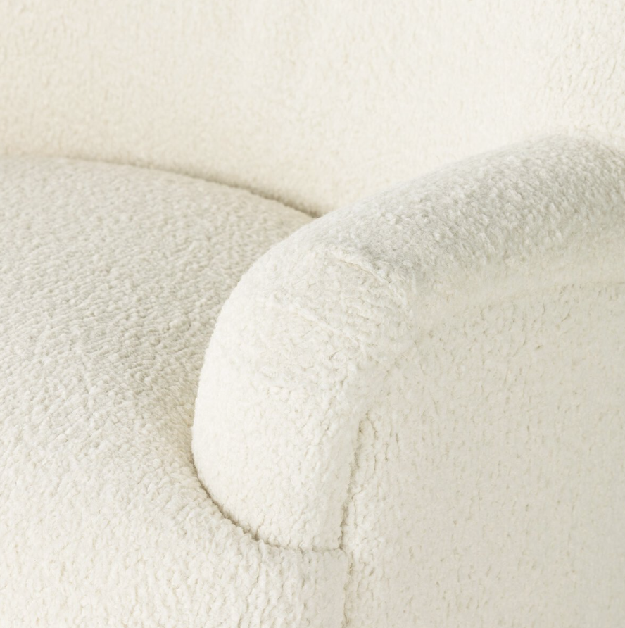 Kadon Swivel Chair-Sheepskin Natural: Product Armrest View