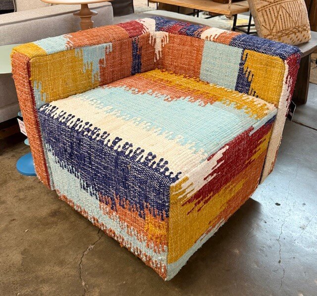 Kilim Fabric Chair: Available at City Home PDX Outlet