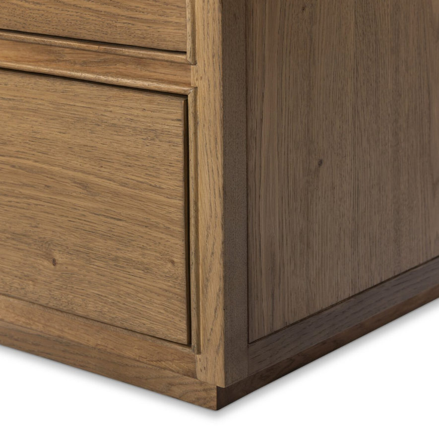 Kodo 8 Drawer Dresser: Up-Close Base Corner Vew