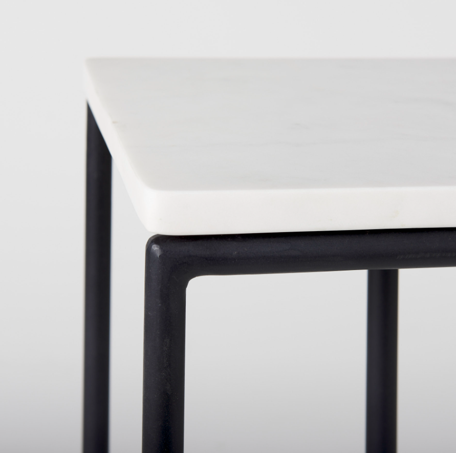 Kyra C Shape End Table: Up-Close Tabletop View