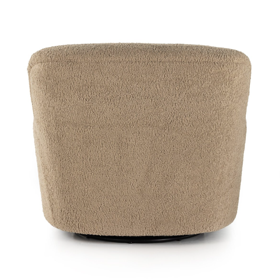Kadon Swivel Chair-Sheepskin Camel: Product Back View