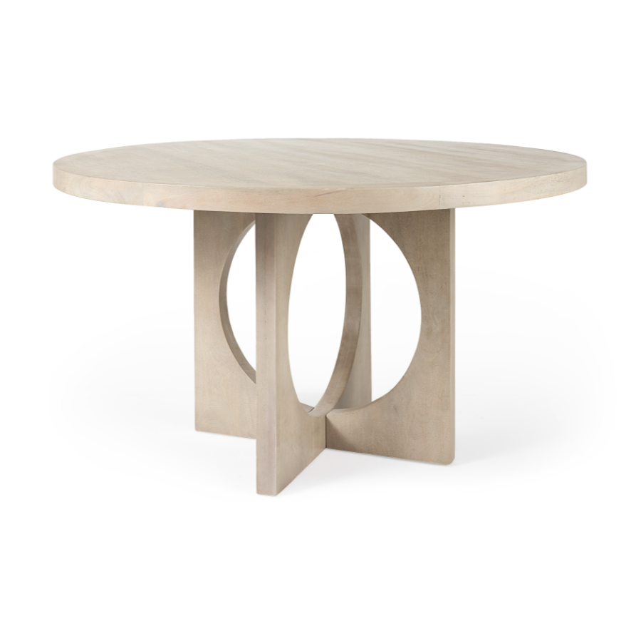 Liesl Circular Top Dining Table-Gray: Product View