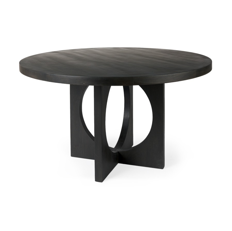 Liesl Circular Top Dining Table-Black: Product View