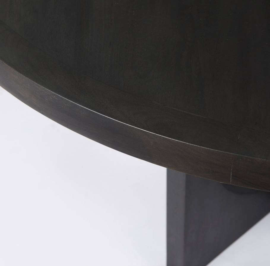 Liesl Circular Top Dining Table-Black: Product Corner View