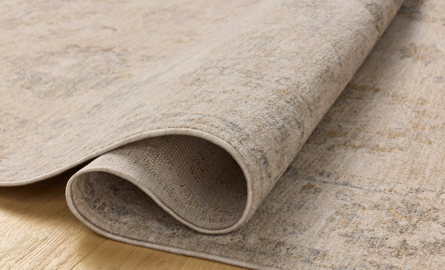 Chris Loves Julia X Loloi Louisa Rug in Oatmeal/Slate: Product Folded View