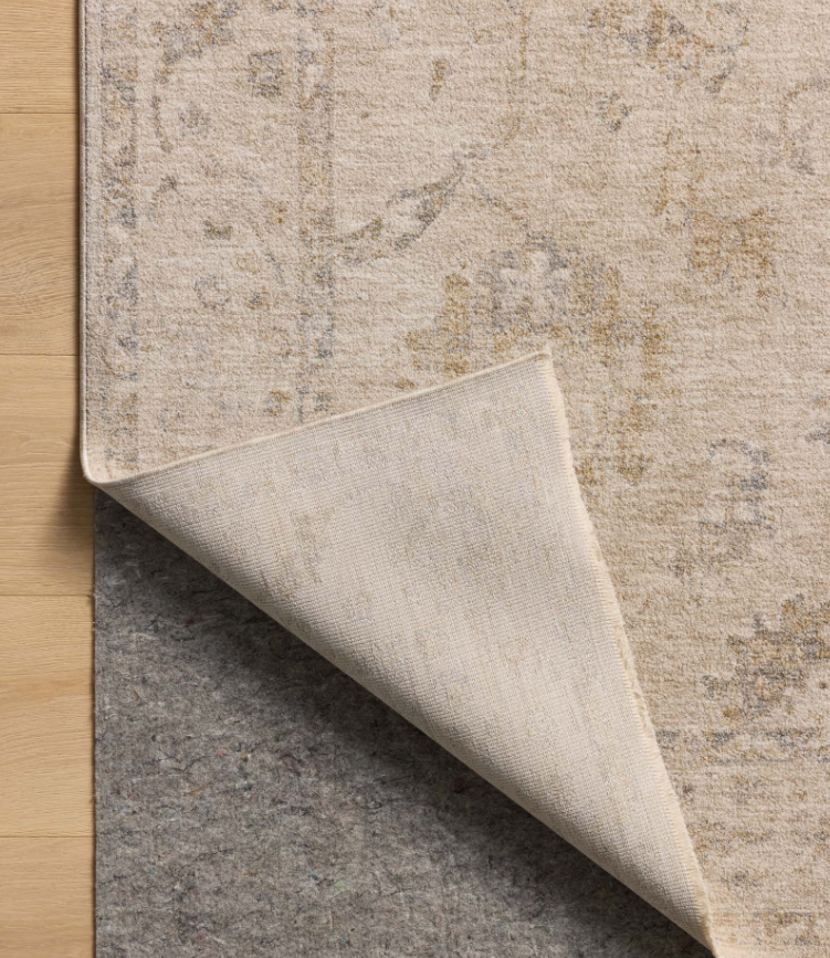 Chris Loves Julia X Loloi Louisa Rug in Oatmeal/Slate: Product Backing View
