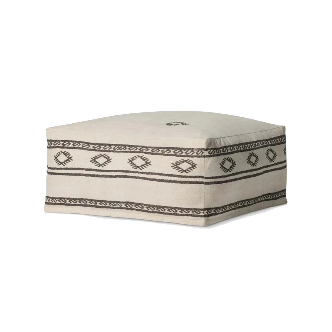 Ivory/Brown Pouf: Available at City Home PDX