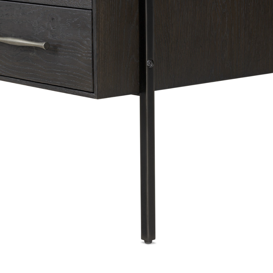 Lauren Desk-Charcoal Oak Resawn Veneer: Product Legs View