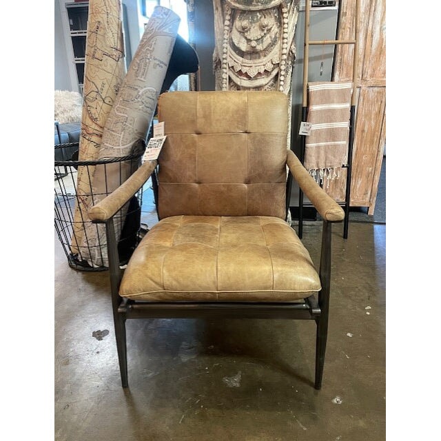 Final Sale-Tamra Leather Club Chair: Available at City Home PDX Outlet