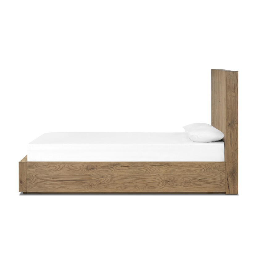 Leo Bed-Queen-Rustic Light Natural Oak: Product Side View