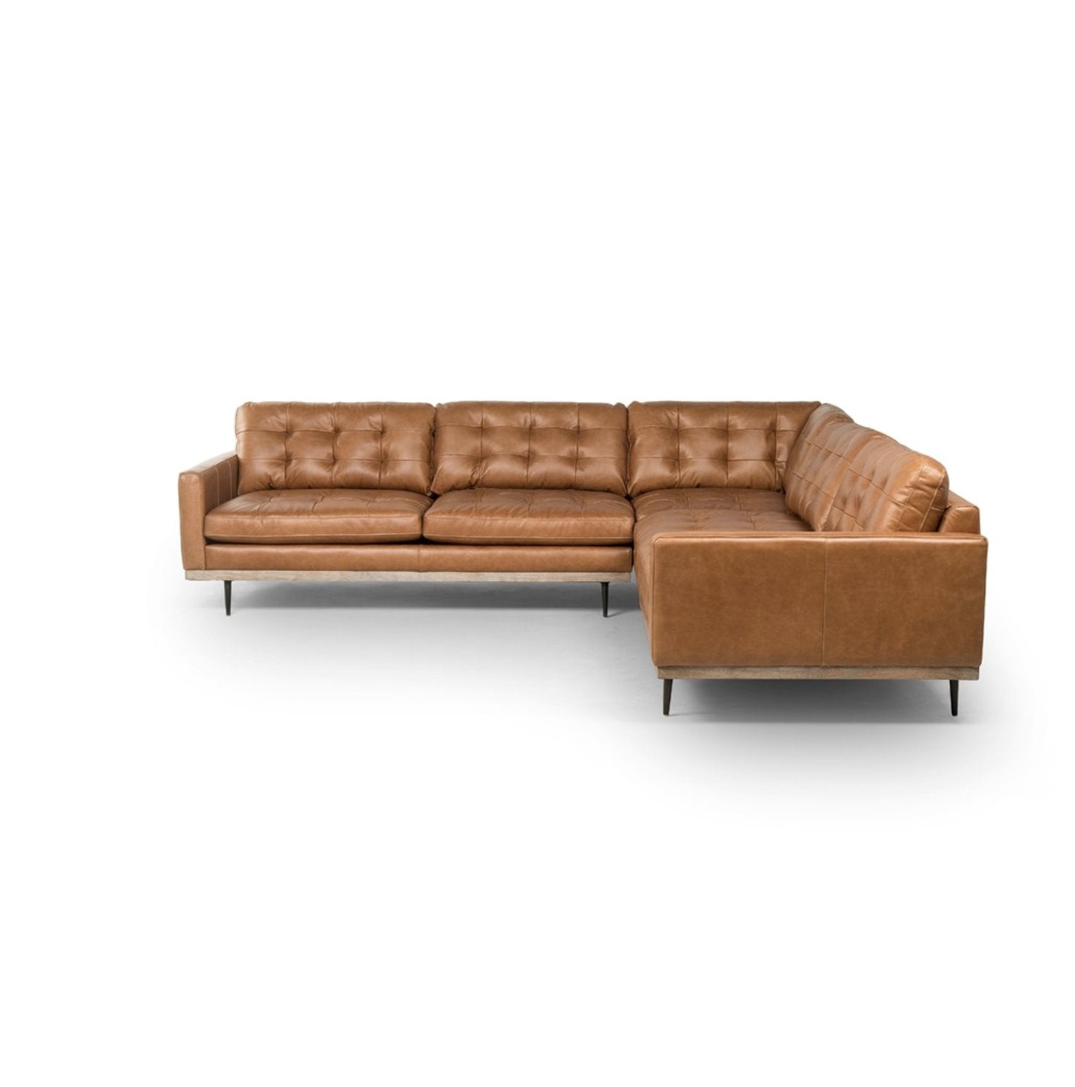 Lexi 3-Piece Leather Sectional in Sonoma Butterscotch: Product View