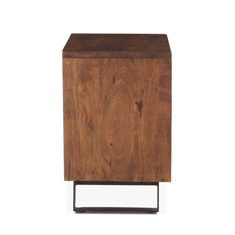London Loft Wood Nightstand: Product Side View