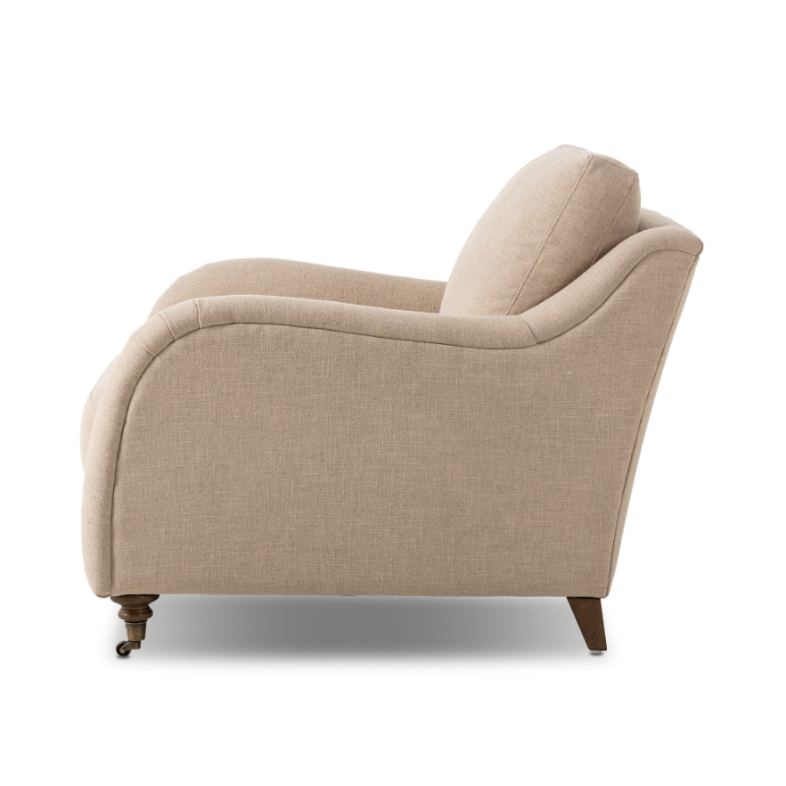 Amber Lewis X Four Hands Lynne Chair-Antwerp Taupe: Product Side View